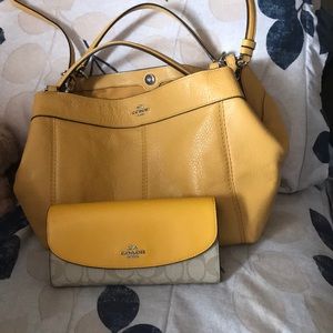 Authentic  Coach purse with matching wallet
